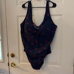 Old Navy One-Piece Swimsuit with Red Lobster Print